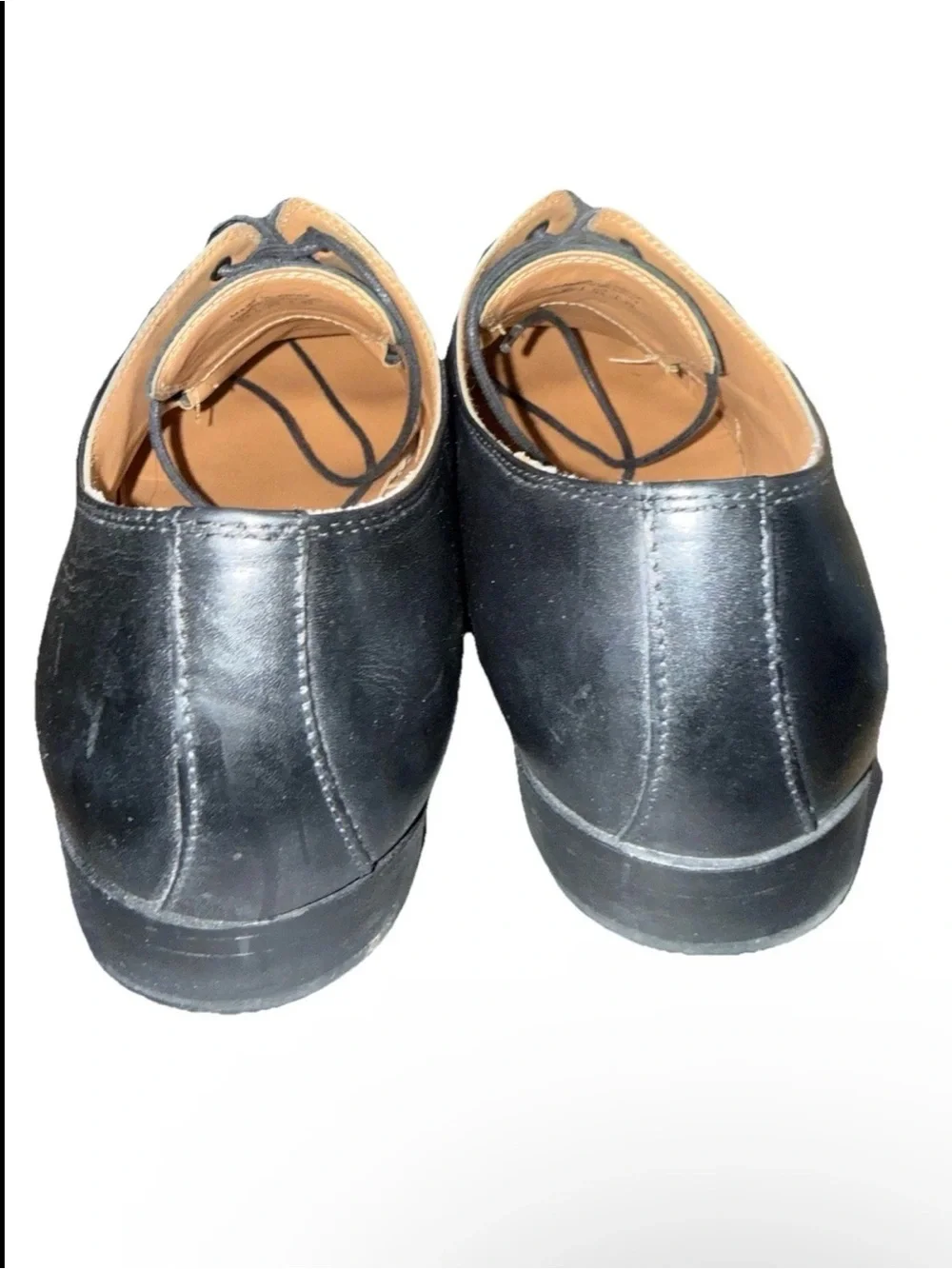 ALDO Black Leather Lace-Up Cap-Toe Derbys with Perforated Detail